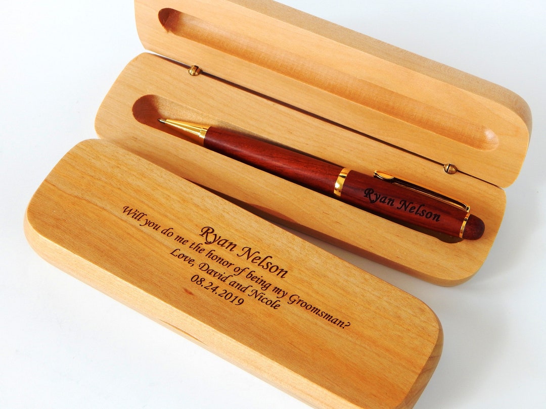 Engraved Groomsmen Proposal Gift: Personalized Wood Pen - Etsy