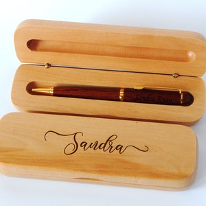 Engraved Executive Wood Pen Set | Exotic Custom Graduation Gift for Men | Personalized Pen and Case | Christmas Gifts | Birthday Women Gift