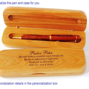 Personalized Pens for Pastor | Priest Thank You Gifts | Custom Christmas Gifts | Wood Father&#39;s Day Gift | Engraved Birthday Gift Wooden