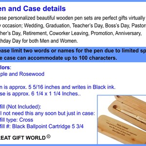 May include: A wooden pen and case set. The pen is approximately 5 5/16 inches long and writes in black ink. The case is approximately 6 1/4 x 1 1/4 inches. The text on the case reads "TYLER STEWART". The text on the case also reads "I am grateful for having had a very supportive boss like you for all these years! Alexa Rogers 2018".