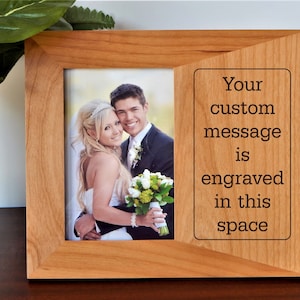 Engraved Picture Frames | Custom Photo Frame Gift for Wedding 4x6 5x7 | Personalized Wood Gifts | Christmas Gifts for Couple | Housewarming