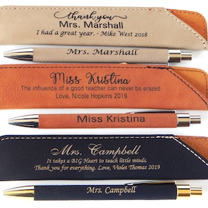 Personalized Teacher Gift - Gifts for Teachers - Preschool Appreciation Leather Pen