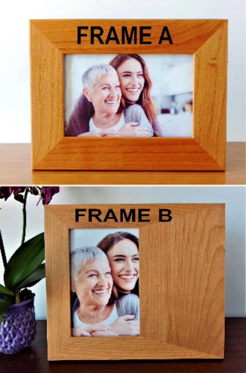 Engraved Picture Frames Custom Photo Frame Gift for Wedding 4x6 5x7 Personalized Wood Gifts image 2
