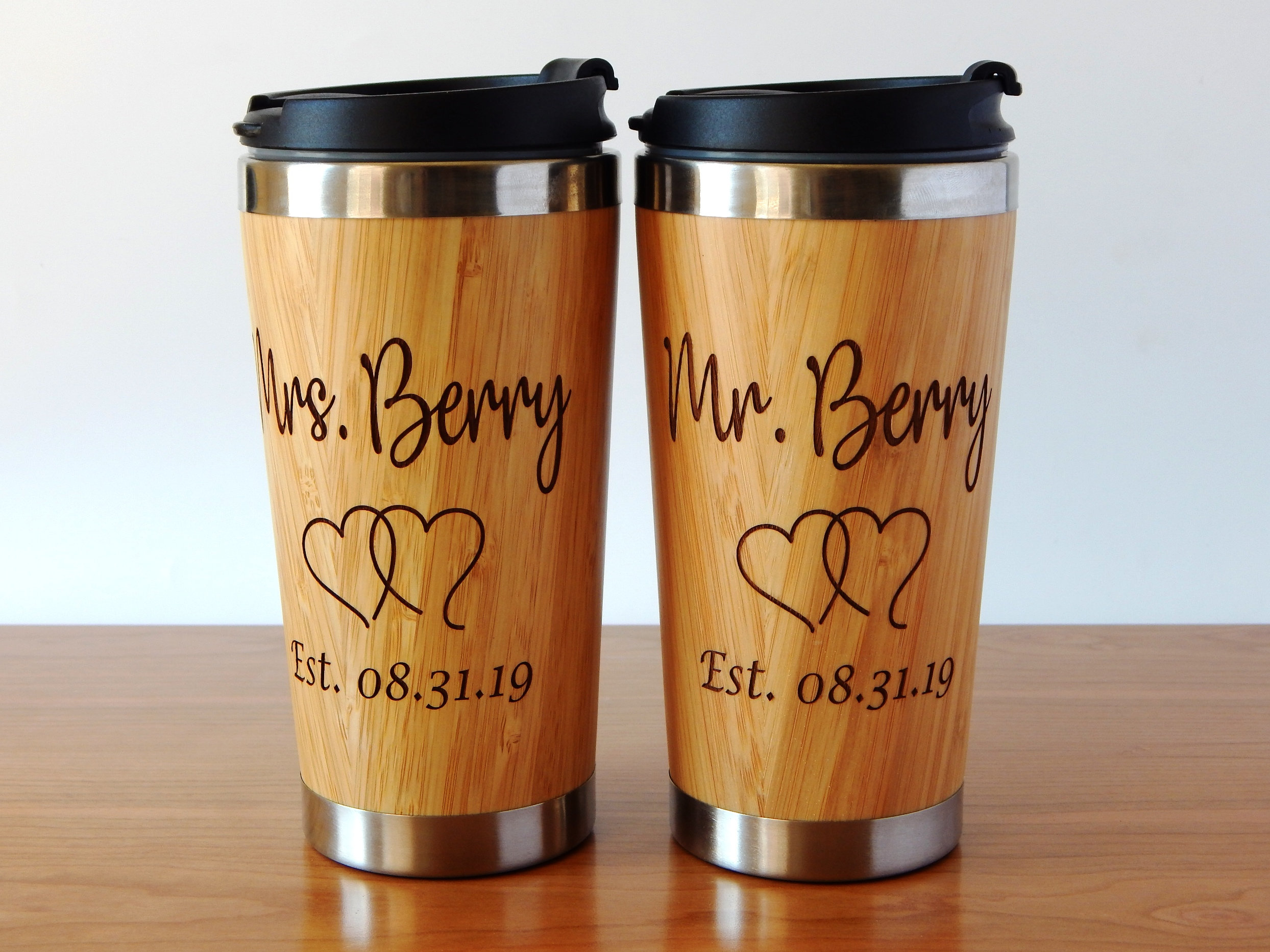 Personalized Mr and Mrs Tumblers Engraved Tumbler Set for Etsy