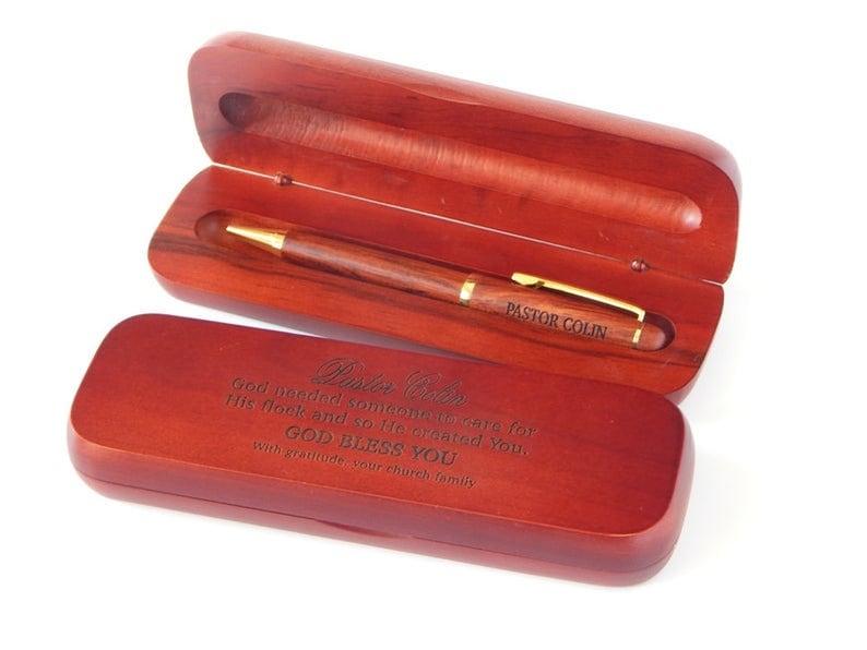 Christian Gifts for Men - Dad Christmas Gift from Daughter - Personalized Wooden Pen - Religious Gift for Him