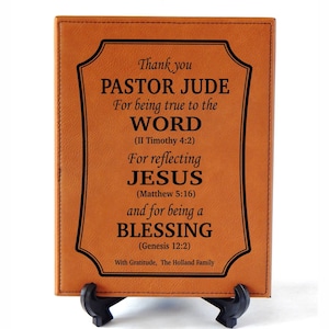 Pastor Appreciation Gifts | Custom Plaque Birthday Gifts for Priest | Personalized Christmas Gifts | Father&#39;s Day Gifts for Minister, PL42