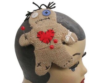 Woodoo Doll Facinator, Halloween Hair Clip Gothic Magic Headpiece