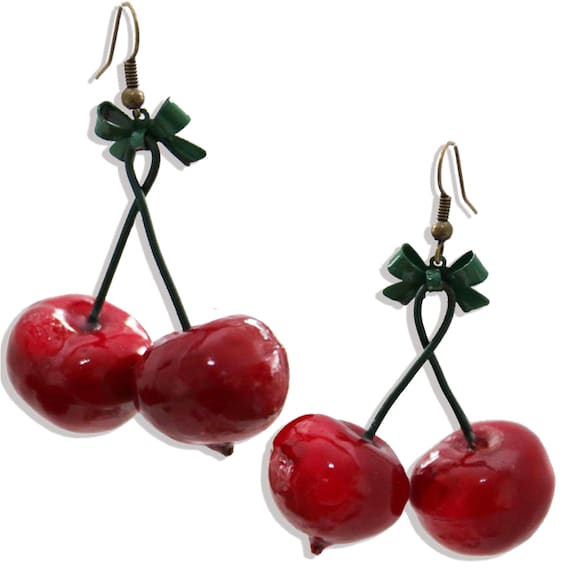 Realistic cherry earrings deals