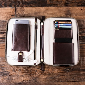 Trauzeugen Geschenk benutzerdefinierte Leder Reisebrieftasche, personalisierte Leder Passport Brieftasche, Dokument-Organizer, Mann, Geschenk für Trauzeugen