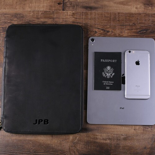 Large Personalized Leather Travel Wallet Groomsmen Gift Etsy