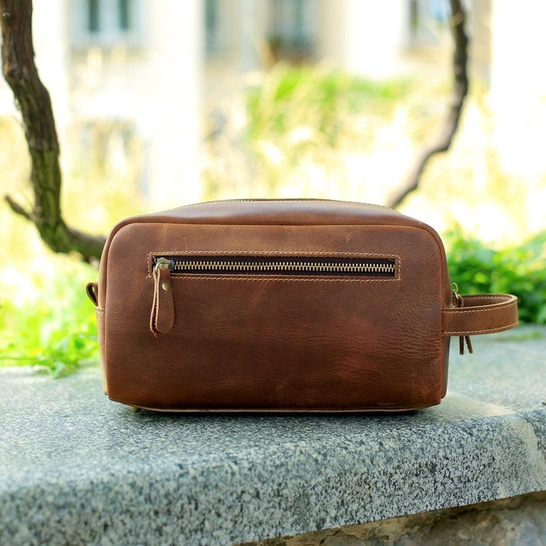 Groomsmen Gift Personalized Leather Toiletry Bag Dopp Kit Etsy