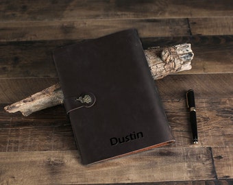 Personalized Refillable Leather Journal, A5 Refillable Journal, Leather Diary Notebook with Monogram, Groomsmen Gift, Christmas Gift, Gifts