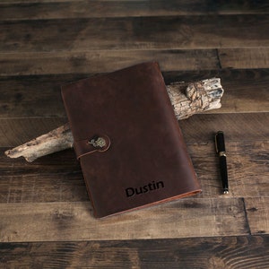 Personalized Leather Journal, Engraved Journal, Personalized Notebook, Travel Journal, Customized Gift, Birthday Gift, Christmas Gift, Gifts