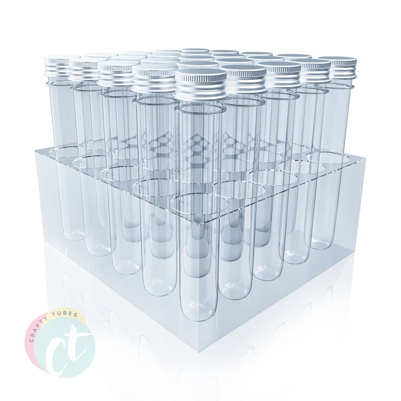 Extra Long Clear PET Plastic Test Tubes Beaker Set W Thin Rack Etsy