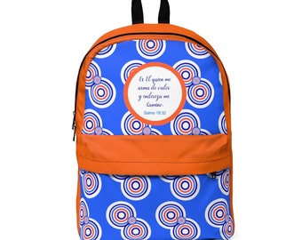 Blue-orange backpack. Strength