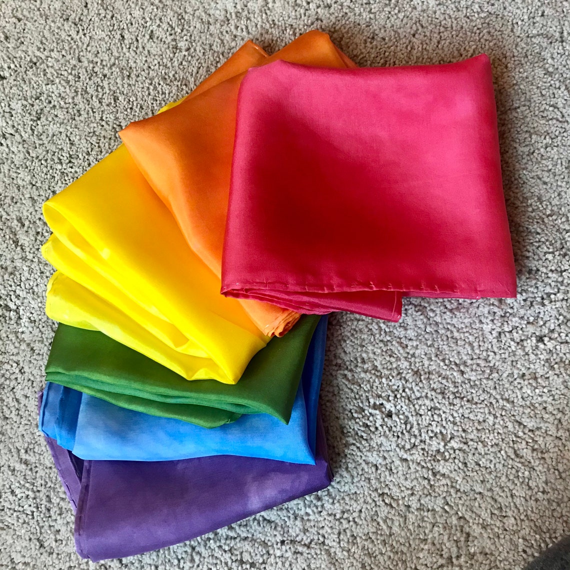 Saleset of 6 rainbow silks Etsy