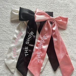 PREORDER Niall Horan The Show Live on Tour 2024 Satin Embroidered Bow for Hair Customizable image 1
