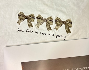 Tortured Poet's Department Embroidered Shirt All's Fair in Love and Poetry (Kids Sizes available)