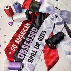 PREORDER Olivia Rodrigo Guts Tour 2024 Satin Embroidered Bow for Hair | Customizable