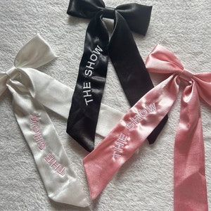 PREORDER Niall Horan The Show Live on Tour 2024 Satin Embroidered Bow for Hair Customizable image 2