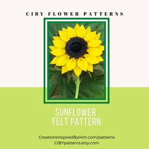 Sunflower, Sunflower Blossom, Felt Flower Pattern, Felt Flowers, diy sunflower, Tutorial, Fall decor, Halloween, Home Decor, Fall Decor