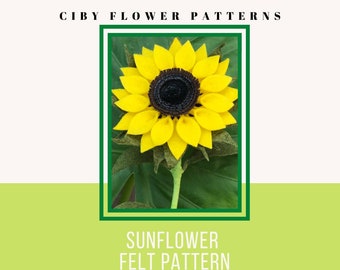 Sunflower, Sunflower Blossom, Felt Flower Pattern, Felt Flowers, diy sunflower, Tutorial, Fall decor, Halloween, Home Decor, Fall Decor