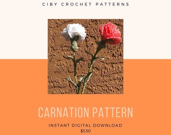 Patrón de clavel a crochet: Diseño floral intermedio (Patrón PDF)