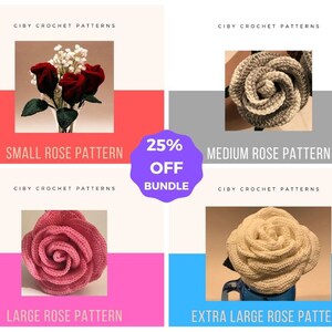 Rose, Crochet Pattern, Pattern Bundle, Roses, Rose Pattern, gifts for her, easter, spring decor, Mothers Day,