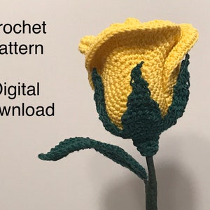 Rose, Medium Rose Crochet Pattern, Crochet Pattern, Crochet Flowers ...