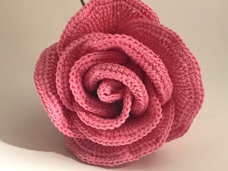 Rose, Large Rose Crochet Pattern, Crochet Pattern, Crochet Flowers, Rose Pattern, Home Decor, Minimalist, Halloween image 7