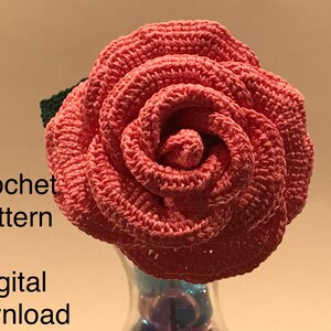 Rose, Large Rose Crochet Pattern, Crochet Pattern, Crochet Flowers, Rose Pattern, Home Decor, Minimalist, Halloween image 6