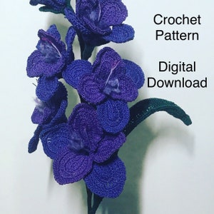 Gladiolus, Gladiolus Crochet Pattern, Gladioli, Crochet Pattern, Crochet Flowers, Pattern, gifts for her, easter, mothers day, spring decor image 2