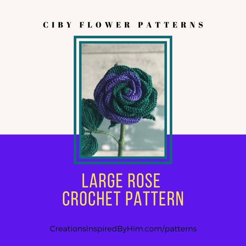 Rose, Large Rose Crochet Pattern, Crochet Pattern, Crochet Flowers, Rose Pattern, Home Decor, Minimalist, Halloween image 2