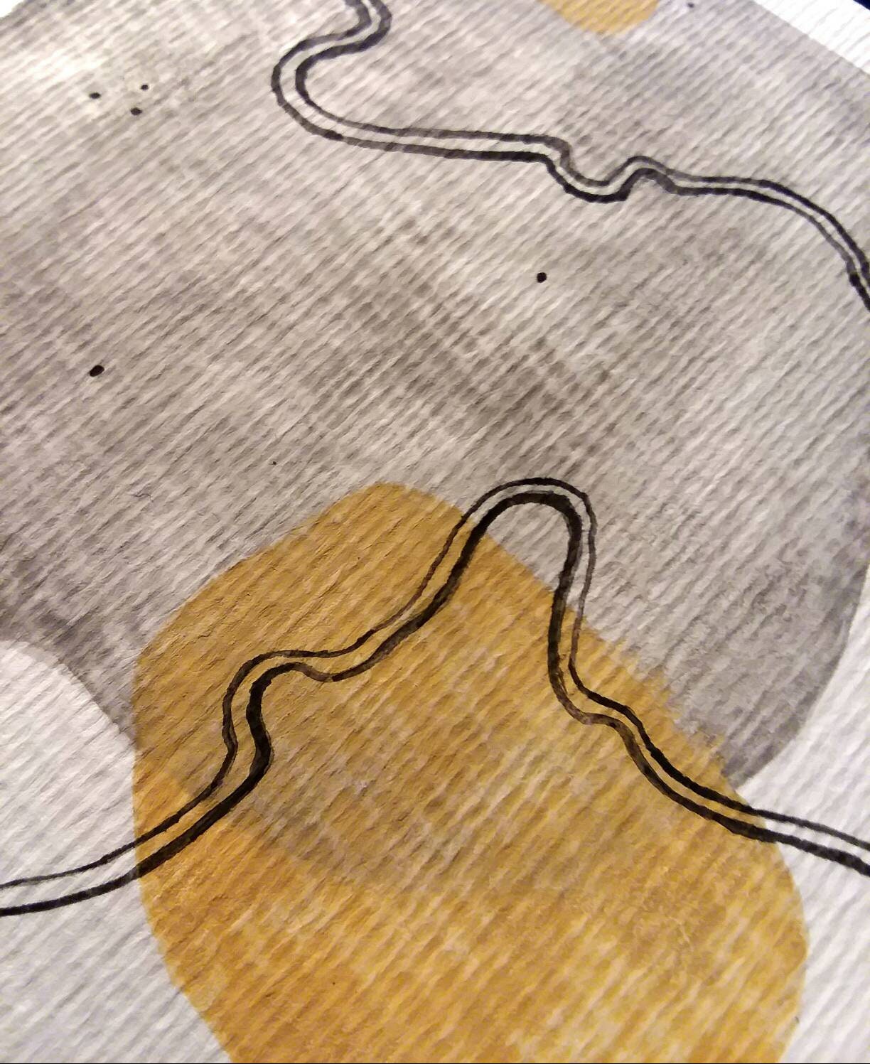 Grau Gelb Original Aquarell Malerei. Graugelbe | Etsy