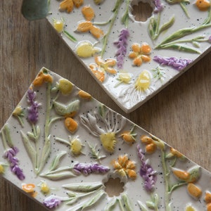 Ceramic soap dish colorful flower meadow square image 4