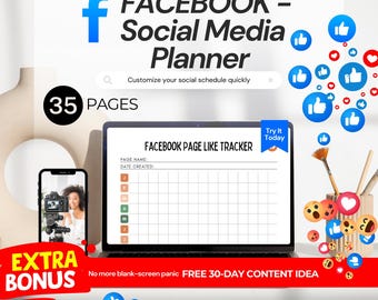 Planificador de redes sociales de Facebook: Calendario y seguimiento de contenido (PDF)