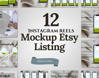 Plantillas de Canva para anuncios de Etsy: maquetas de Instagram Reels
