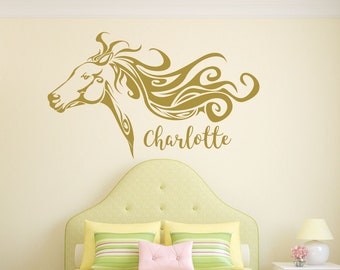 Horse Wall Decal, Horse Wall Decor for Girls Bedroom Wall Decor, Personalized Horse Decals, Wall Sticker, Personalized Wall Decor for Girls
