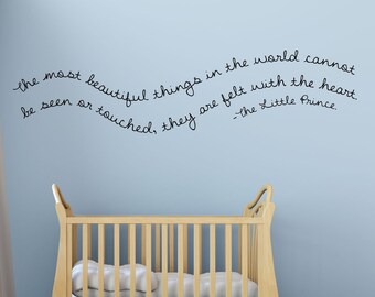 Nursery Wall Decal - Felt With The Heart - The Little Prince Vinyl Wall Decor for Baby&#39;s Room, Bedroom or Play Room.