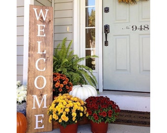 Porch Decor - Home Decoration -"Welcome" Door Sign Vinyl Art Decal - wooden sign not included. This product is for vinyl decal only