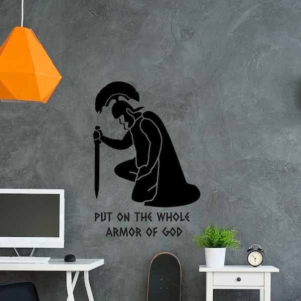 Christian Vinyl Wall Decals, Bible Wall Decal, Bible Verse Decal, Scripture Wall Decal, Inspirational Decor, Put on the Whole Armor of God
