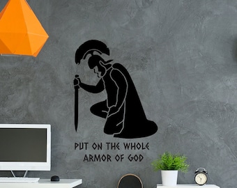 Christian Vinyl Wall Decals, Bible Wall Decal, Bible Verse Decal, Scripture Wall Decal, Inspirational Decor, Put on the Whole Armor of God
