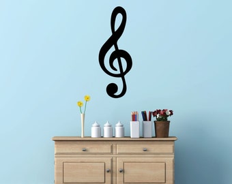 Music Wall Decal - Treble Clef Symbol - Musician Gifts For Bedroom, Playroom or Studio Room Decoration