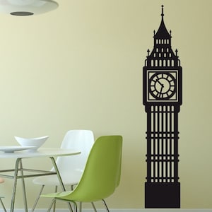 London Wall Decor, London England Decor, Big Ben Wall Decal, Big Ben Clock Vinyl Wall Decal, Large Vinyl Wall Decal Custom Wall Sticker Art