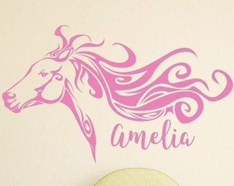 Girls Horse Decor, Horse Wall Decal, Horse Wall Decor for Girls Bedroom Wall Decor, Personalized Horse Decals, Personalized Wall Sticker