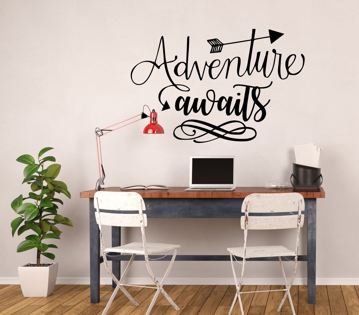 Adventure Wall Decal - Adventure Awaits Quote - Vinyl Sticker ...