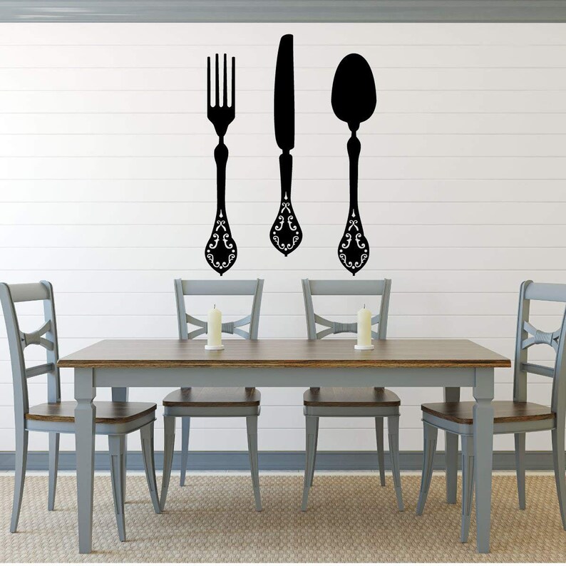 Fork Knife Spoon Wall Decor Vinyl Decal for Kitchens and Etsy