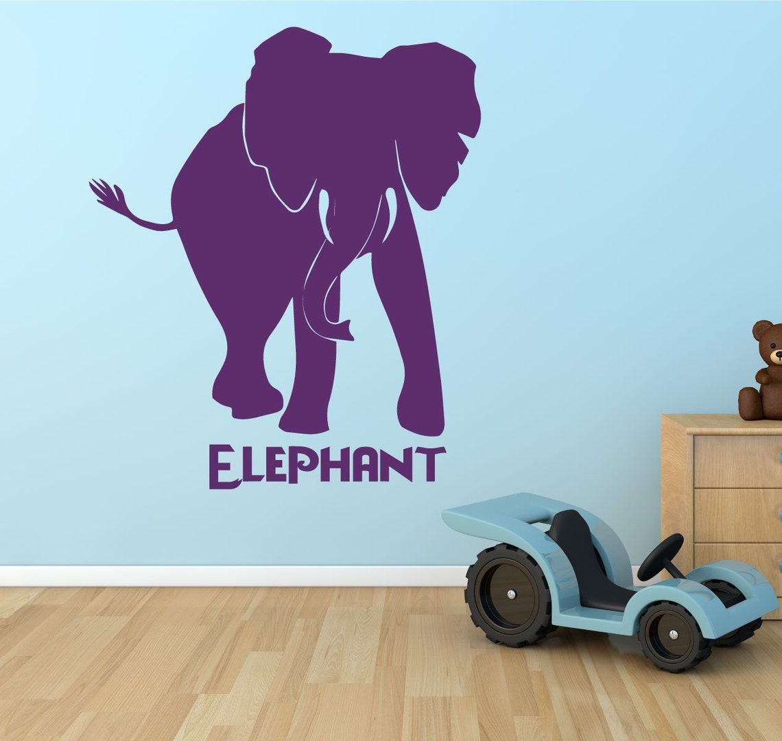 Elephant Decal Zoo Animal Wall Decor for Party Supplies Etsy