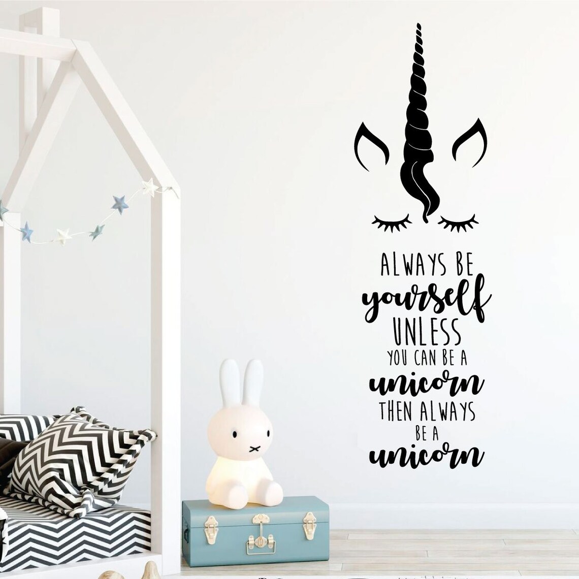 Always Be a Unicorn Vinyl Wall Decal With Eyelashes for Etsy
