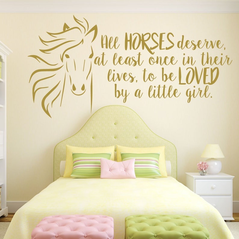 Girls Bedroom Horse Themed Wall Decal Quote all Horses Etsy